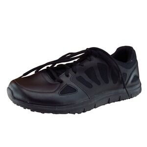 Safe T Step‎ Size 10 Sneaker Black Fabric Medium Lace Up Women